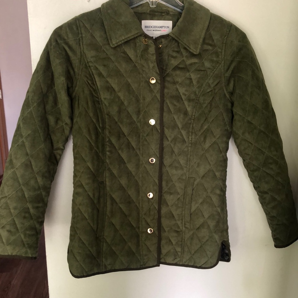 Isaac Mizrahi Green Quilted Utility Jacket